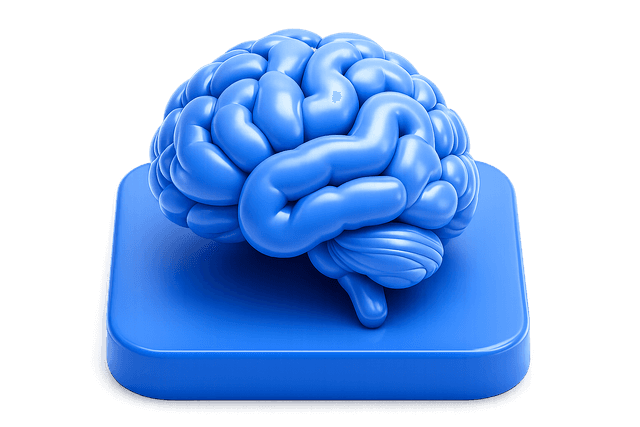 Blue brain on a tile